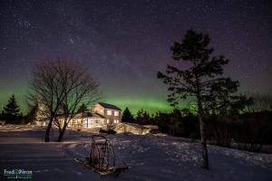 an image of the northern lights in the sky at Gîte Aux Jardins De L'Anse in Perce