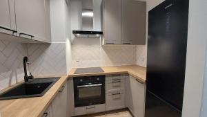Kuchyňa alebo kuchynka v ubytovaní Życzliwy Apartament z garażem