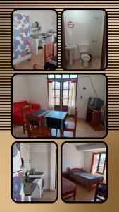 a group of four pictures of a living room at Doña Guada in Humahuaca
