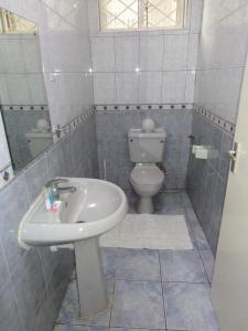 a bathroom with a sink and a toilet at Amani guest house in Nairobi