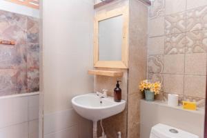 a bathroom with a sink and a mirror at Pigeon Mandala Apartments & Resto in Nusa Dua