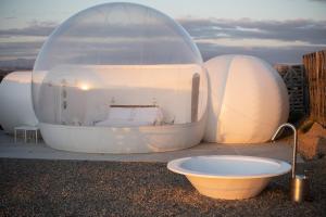 Koupelna v ubytování Hotel Aire de Bardenas