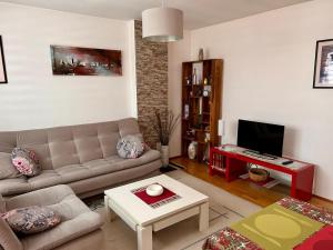 a living room with a couch and a table at Apartman Pale in Pale