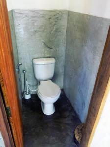 a bathroom with a toilet in a small room at YbYmara Eco Glamping in Serra Grande
