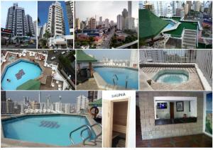 a collage of photos of a pool and a city at BARLOVENTO in Cartagena de Indias