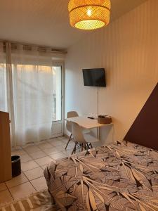 TV a/nebo společenská místnost v ubytování Le Nid Castries - Charmant logement complet et équipé Centre Castries proche Montpellier