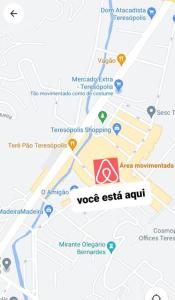 eine Karte der vielseitigen Ausstiegs-App in der Unterkunft Centro da cidade, Teresópolis. Várzea. in Teresópolis