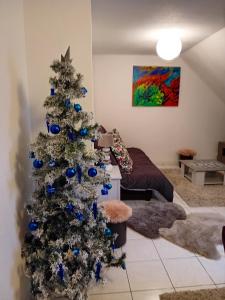 Część wypoczynkowa w obiekcie Appartement spacieux à Ingersheim avec vue sur jardin, 100 m²