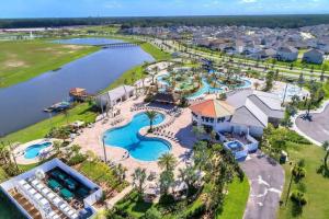 an aerial view of the pool at a resort at Makin Memories Gated Resort Style Community Storey Lake in Kissimmee