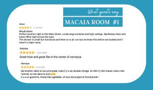 a screenshot of the macada room website at Macaia Room #1 Vernazza in Vernazza