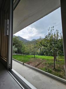 uma janela numa casa com vista para uma árvore em Tilfousa's Home em Ipsilándis