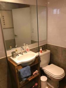 Koupelna v ubytování Cabaña en altura