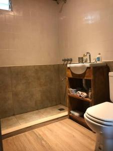 Koupelna v ubytování Cabaña en altura
