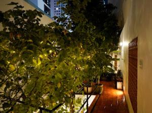 a plant is growing on the side of a building at Notre Maison 8 Saigon close Landmark 81 building in Ho Chi Minh City