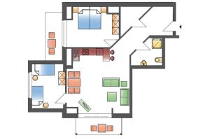 a floor plan of a house at Villa Marin Wohnung 21 in Zinnowitz +7 photos