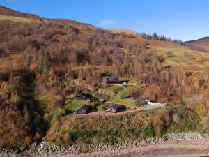 an aerial view of a house on a hill at Chalet Highand Lodges-1 by Interhome in Spean Bridge