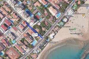 a map of a beach next to the water at Apartamento Escuela de Vela REF. 026 in Benicàssim