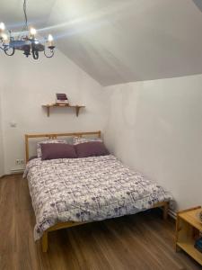 1 dormitorio con 1 cama en una habitación en Trei Tulnice, en Rau Sadului