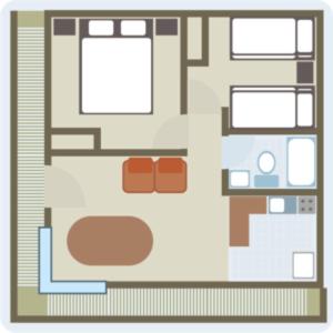 a floor plan of a room with at Refugio Humboldt in Punta de Choros