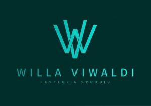 a letter w logo on a green background at Willa ViWaldi Janowa Góra in Sienna