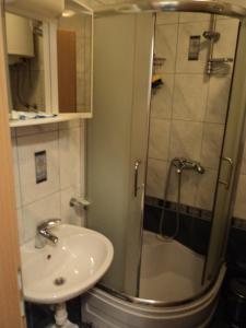 a bathroom with a shower and a sink at Apartments Lička 25 in Split