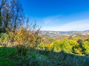 widok na góry z wzgórza z drzewami w obiekcie Holiday Home Al Volo del Nibbio-2 by Interhome w mieście Marradi