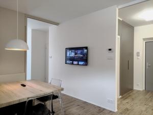 TV a/nebo společenská místnost v ubytování Tichý Apartmán u Mumlavského vodopádu 2KK s garáží v těsné blízkosti Hornického muzea - by Relax Harrachov