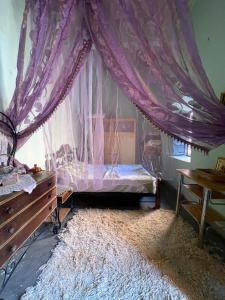 a bedroom with a bed with a canopy at Dar Toda - Zagora guest house in Zagora