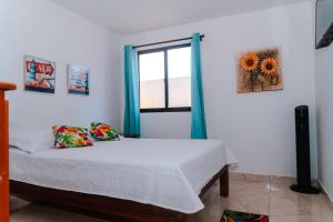 um quarto com uma cama e uma janela em ZOJO MARiNA BAY em San Andrés