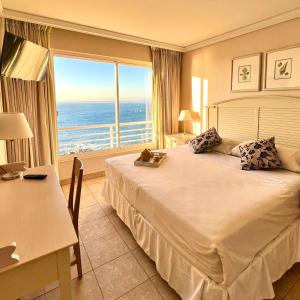 Katil atau katil-katil dalam bilik di Departamento en Concón con vista al Mar