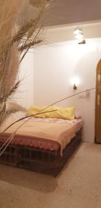 1 dormitorio con 1 cama en una habitación en HabuHeritageHomeStayInLuxor, en Al Aqālitah