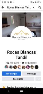 Captura de pantalla de un teléfono con solicitud de un roros blazesangers t en Roca blanca en Tandil