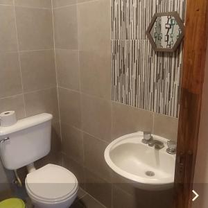 a bathroom with a toilet and a sink at ENCUENTRO LA ÑATA in Amaichá del Valle +48 photos