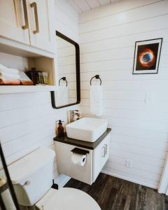 Kuchyň nebo kuchyňský kout v ubytování New Starry Night Shipping Container Home + 23 fotografií