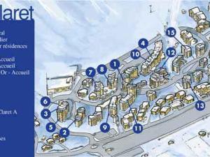 a drawing of a map with blue numbers at Appartement Tignes, 5 pièces, 10 personnes - FR-1-449-62 in Tignes