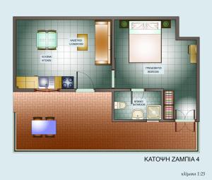 Plán poschodí v ubytovaní Zambia Apartments