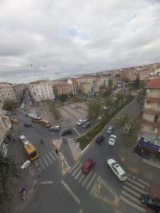 an aerial view of a city intersection with cars at Şirinevler meydan daire in Istanbul