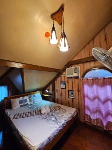Ferranco Tourist Inn في سان فيسنتي: غرفة نوم مع سرير في منزل صغير