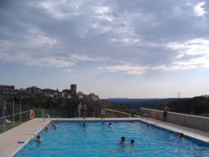 un grupo de personas en una piscina en Casa Plana, en Colungo