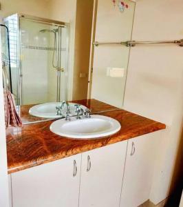 キャロライン・スプリングスにあるPrivate Guest Suite in Caroline Springsのバスルーム(シンク、シャワー付)