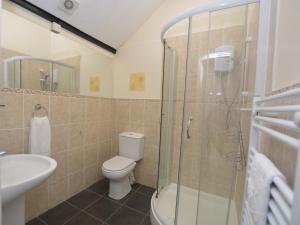 a bathroom with a toilet and a sink and a shower at 2 bed property in Shaftesbury 28678 in Sedghill