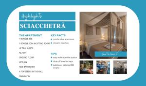 a page of a hotel website with a bed in a room at Sciacchetrà Ground Floor Apartment with AC in Monterosso al Mare