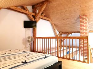 Postel nebo postele na pokoji v ubytování Hof am Meer "Seemöwe"