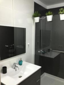 Koupelna v ubytování Appart Cosy vue piscine, wifi, à 500 m plage