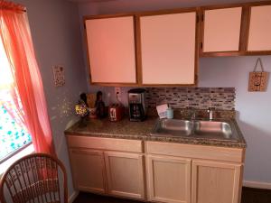 a kitchen with a sink and a counter top at Break Side Studio #5 apts in North Camellia Acres