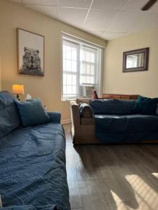 uma sala de estar com dois sofás e um sofá em Comfy Apt near Guthrie RPH Sayre em Sayre