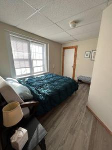 - une chambre avec un grand lit et une fenêtre dans l'établissement Comfy Apt near Guthrie RPH Sayre, à Sayre