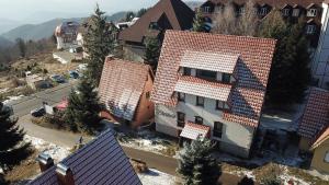 an aerial view of a house with red roof at Vila Milica Apartmani in Kopaonik