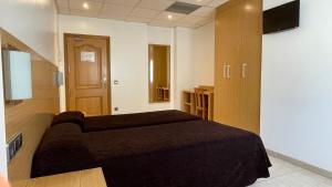 1 dormitorio con 1 cama y TV en Hotel Font del Pla, en La Jonquera