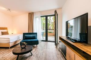 TV a/nebo společenská místnost v ubytování Apartman Mikulov Garden